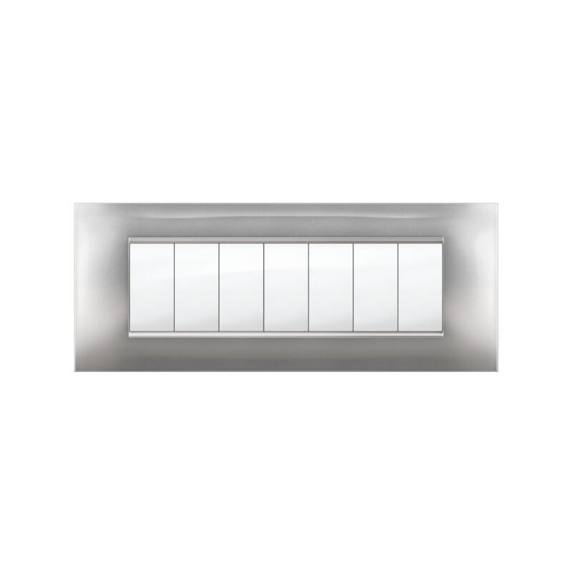 Placca MiVida  7 mod.alluminio chiaro      
