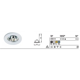 Chrome recessed spotlight fixed ring gu 5,3 d.64mm illuminates
