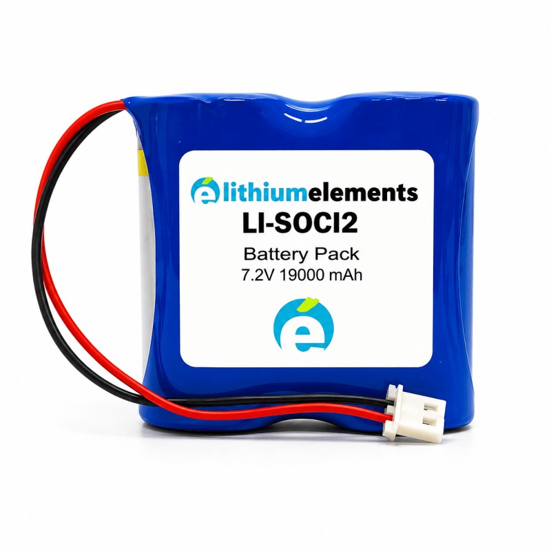 Pacco Batteria Litio Lisun 7,2V 19000mAh – Batteria Primaria Li-SOCl2 ER34615 (2S) con Connettore Mo