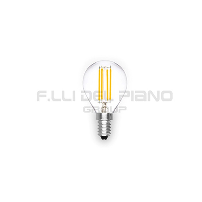 Lampada sferica vetro trasparente e14 led 4w=40w 470lm 6500k