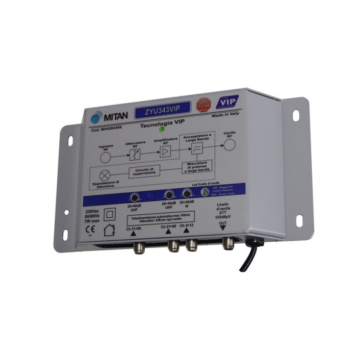 Centralino da antenna 3 ingressi tecnologia VIP 125dBuV DTT