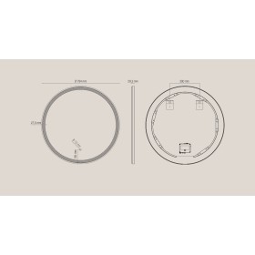 Specchio ORONERO Tondo Ø80 cm con Illuminazione LED CCT, Touch e Pellicola Antideflagrante Nero 