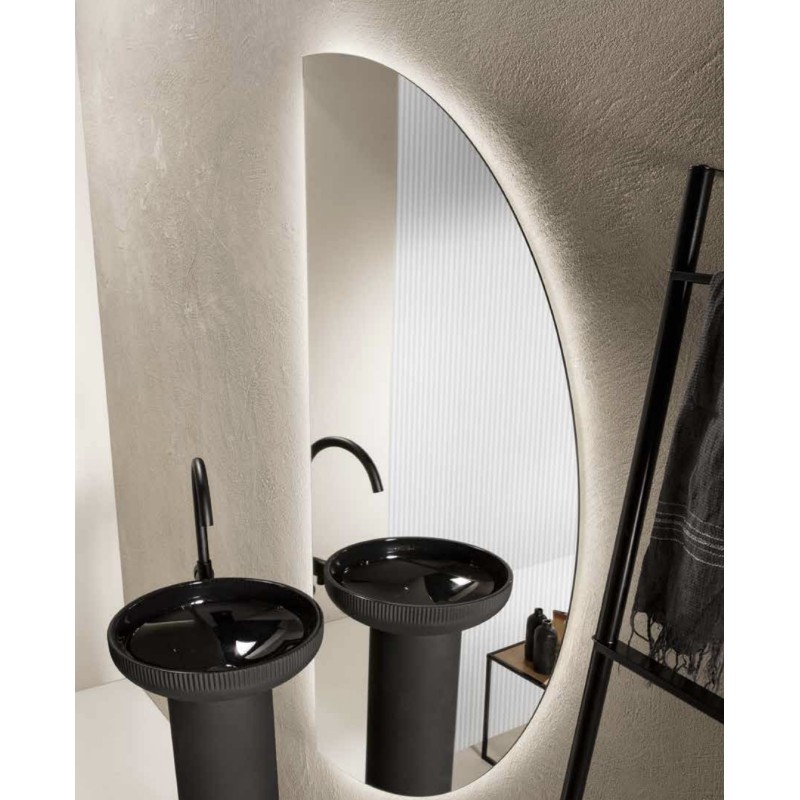 Specchio DEMI 70 × 140 cm a semicerchio con LED CCT a 2 temperature di colore