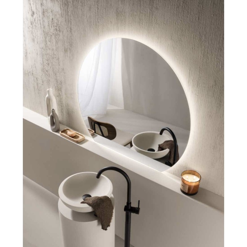 Specchio ALBA 100 × 69 cm con illuminazione LED CCT a 2 temperature e triplo fissaggio