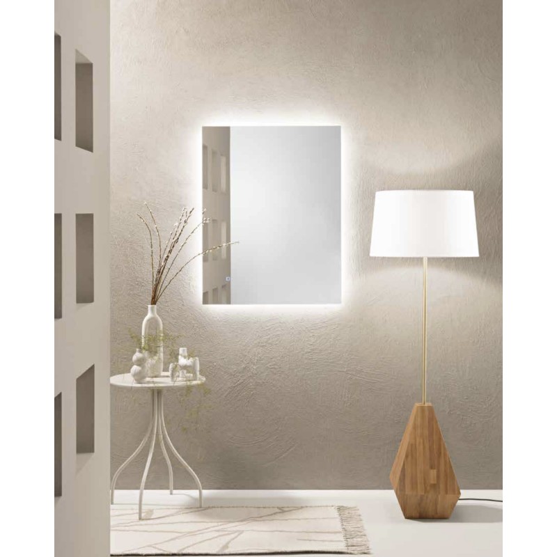 Specchio HALO 80 × 60 cm rettangolare con LED CCT a 3 temperature, touch dimming
