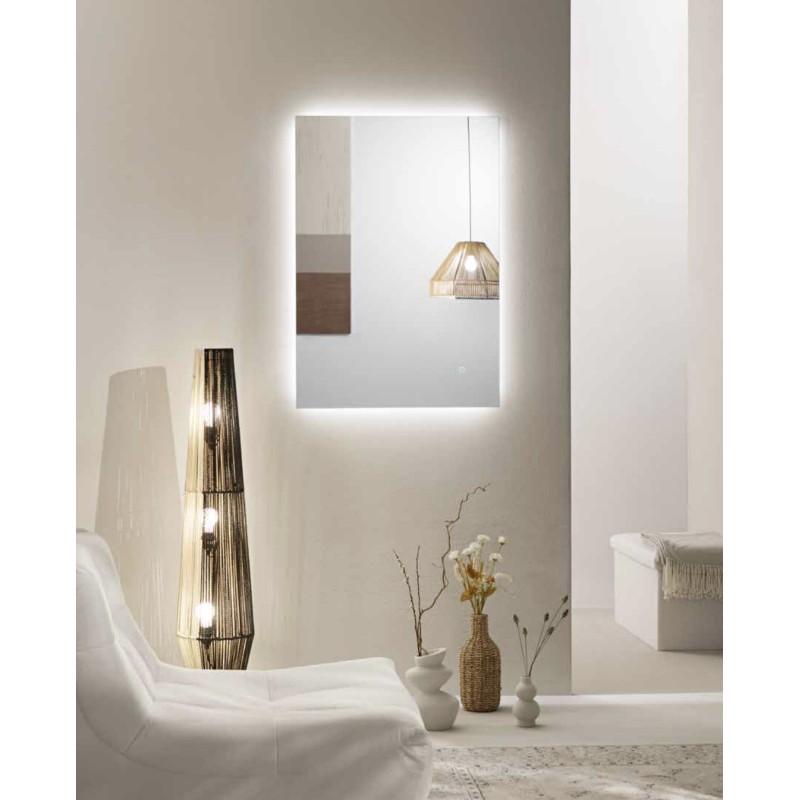 Specchio HALO 80 × 60 cm rettangolare con LED CCT a 3 temperature, touch dimming