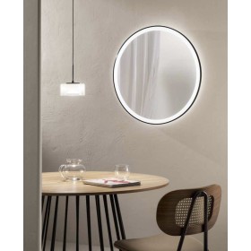 Specchio ORONERO Tondo Ø80 cm con Illuminazione LED CCT, Touch e Pellicola Antideflagrante Oro