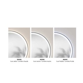 Specchio ORONERO Tondo Ø80 cm con Illuminazione LED CCT, Touch e Pellicola Antideflagrante Oro
