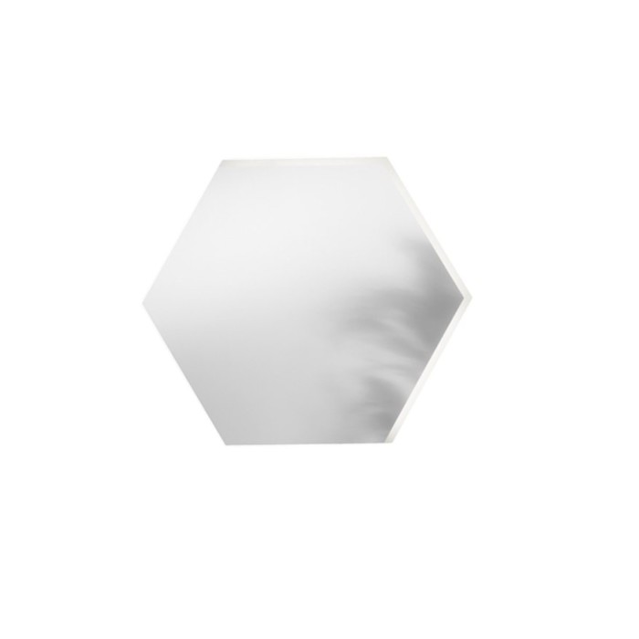 Specchio EXA Esagonale 60 cm con Illuminazione LED, Bordo Satinato CCT 2 Temperature e Pellicola Ant