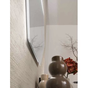 Specchio EXA Esagonale 60 cm con Illuminazione LED, Bordo Satinato CCT 2 Temperature e Pellicola Ant
