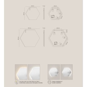 Specchio EXA Esagonale 60 cm con Illuminazione LED, Bordo Satinato CCT 2 Temperature e Pellicola Ant