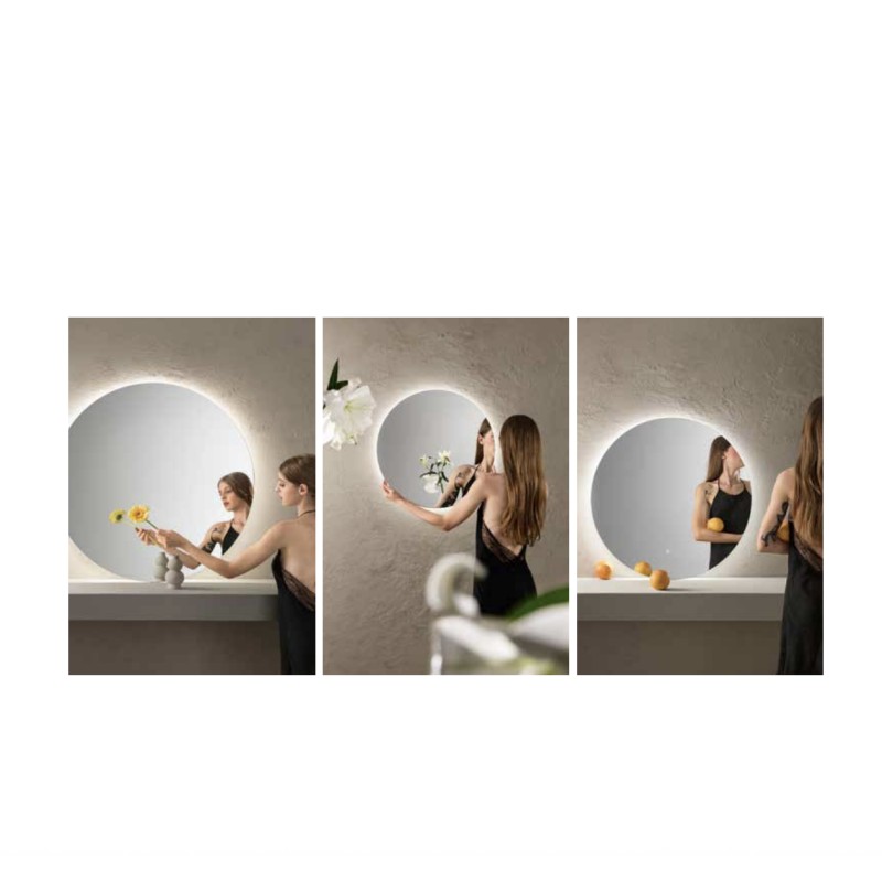 Specchio EYETECH Ø 100 cm tondo con LED CCT a 3 temperature e touch dimming