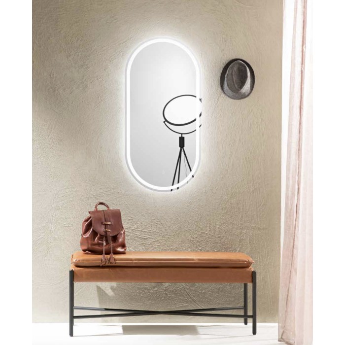 Specchio QUEEN 50 × 100 cm ovale con illuminazione LED CCT a 3 temperature e touch 2