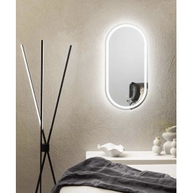 Specchio QUEEN 50 × 100 cm ovale con illuminazione LED CCT a 3 temperature e touch