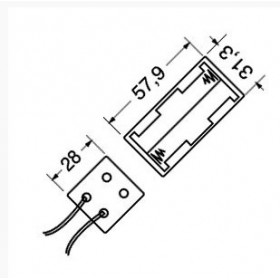 Porte-piles 4 stylets aa compartiment à piles