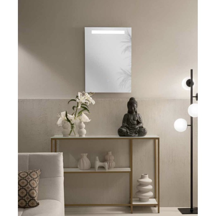 Specchio LINEA 50 × 70 cm rettangolare con LED CCT a 3 temperature e touch dimming 2