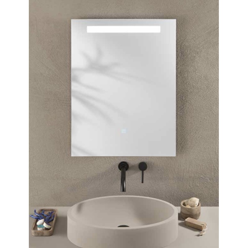 Specchio LINEA 50 × 70 cm rettangolare con LED CCT a 3 temperature e touch dimming