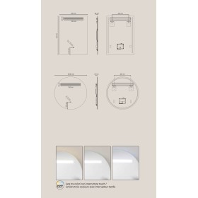 Specchio LINEA 50 × 70 cm rettangolare con LED CCT a 3 temperature e touch dimming
