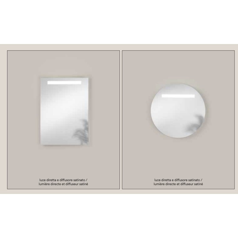 Specchio LINEA 50 × 70 cm rettangolare con LED CCT a 3 temperature e touch dimming