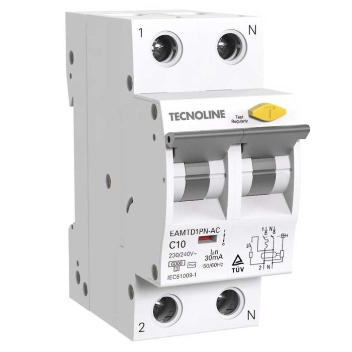 Interruttore Magnetotermico Differenziale 1P+N 10A 30mA Tipo AC 6KA