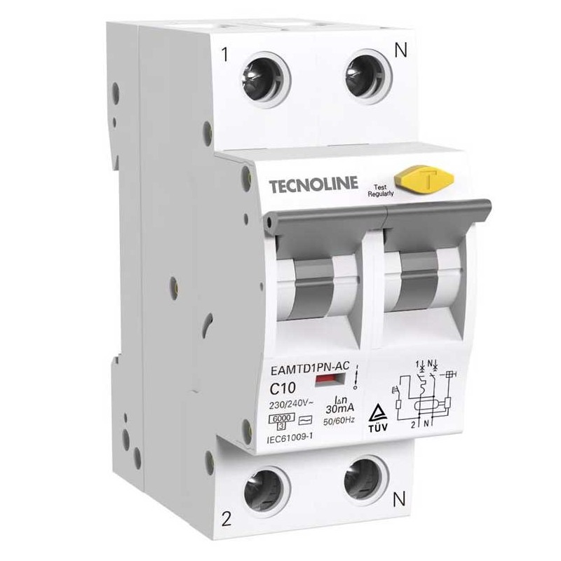 Interruttore Magnetotermico Differenziale 1P+N 10A 30mA Tipo AC 6KA