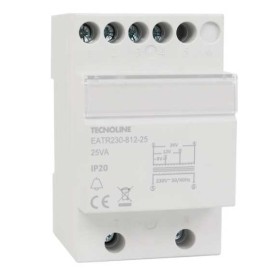 Trasformatore elettrico attacco din 3 moduli 25va 8-12-24v 