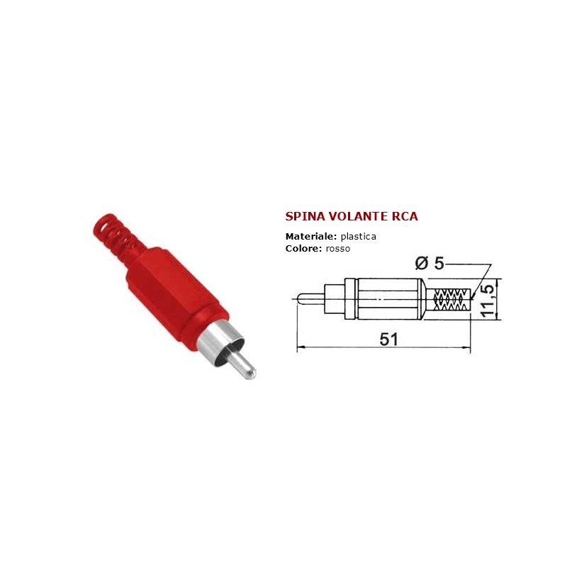 Spina rca volante rosso coassiale 02073003