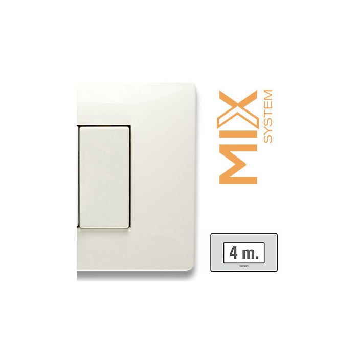 Mix placca 4 posti bianco aspen  21mx104 master