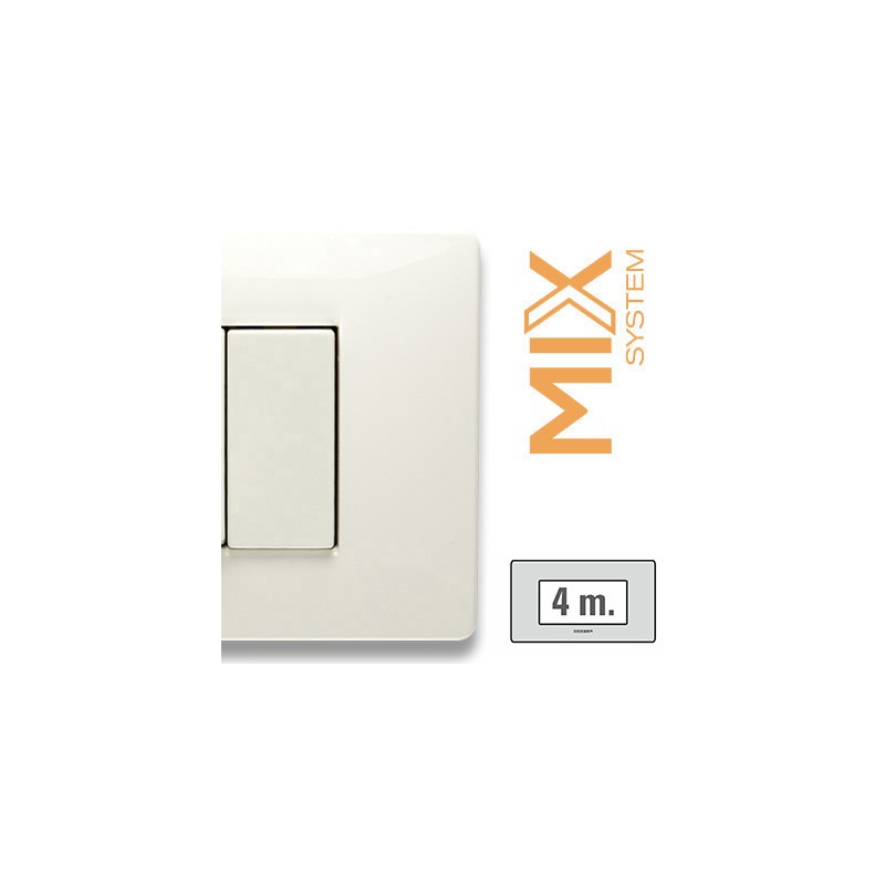 Mix placca 4 posti bianco aspen  21mx104 master