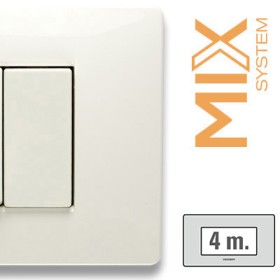 Mix placca 4 posti bianco aspen  21mx104 master