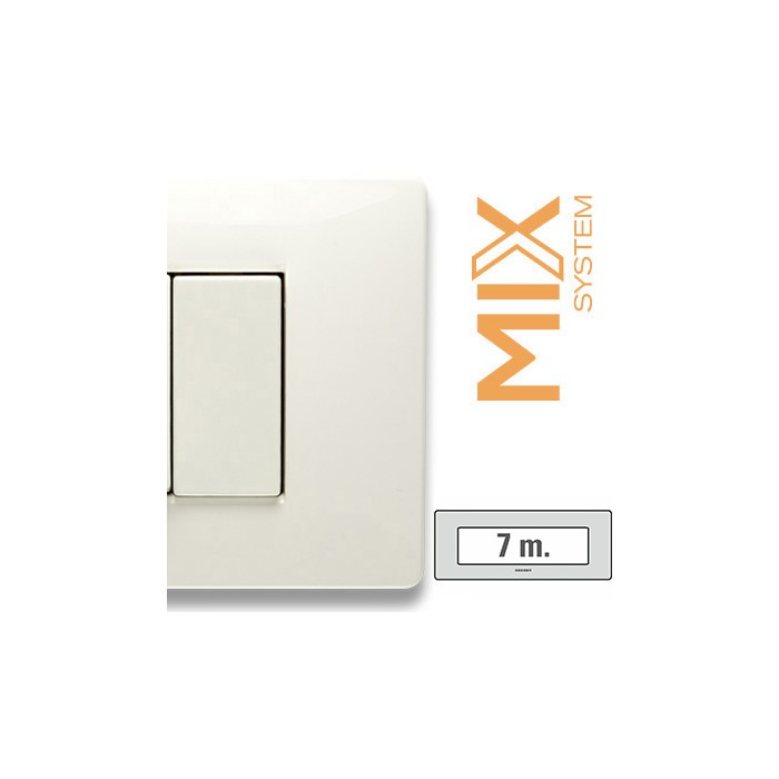 Placca 7 posti bianco aspen mix 21mx107  master