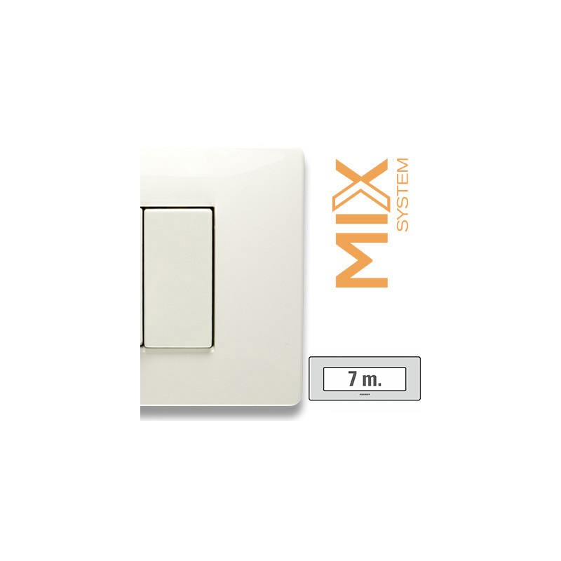 Placca 7 posti bianco aspen mix 21mx107  master