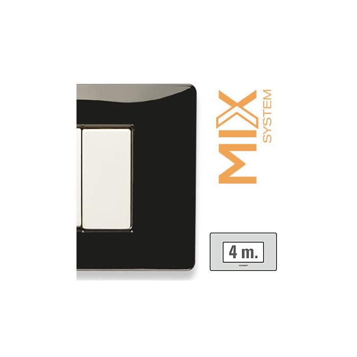 Placca mix 4 posti nero panther 21mx204 master 