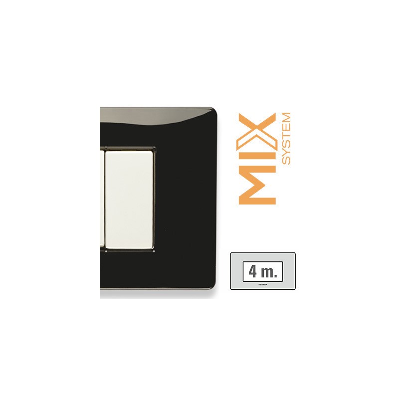 Placca mix 4 posti nero panther 21mx204 master 
