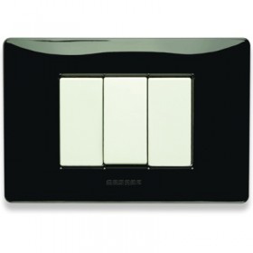 Placca 7 posti nero panther mix 21mx207 master