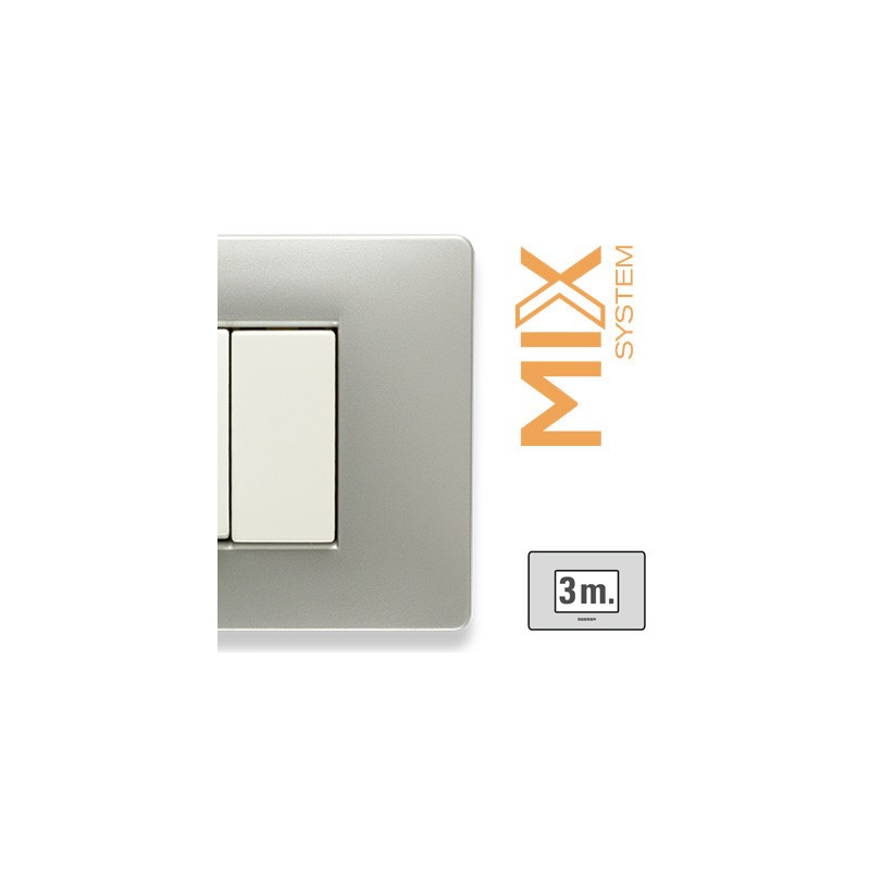 Placca copri interruttore mix 3 posti grey moon master