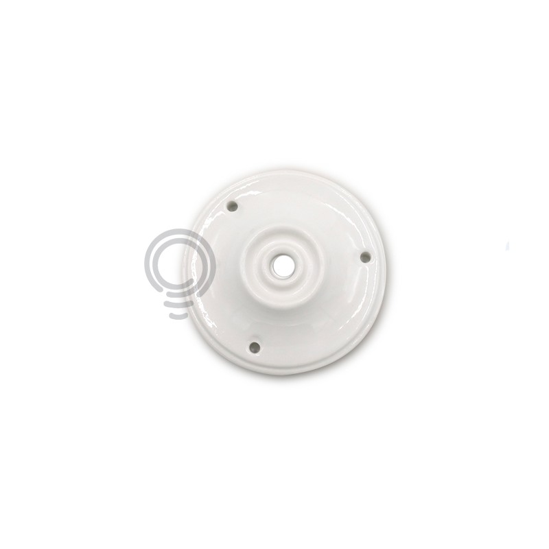 Rosone in pocellana d.100 1foro centrale vintage illuminazione